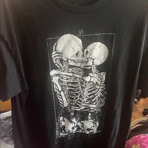 Threadless Black Tee with Skeleton Tarot Card Design
